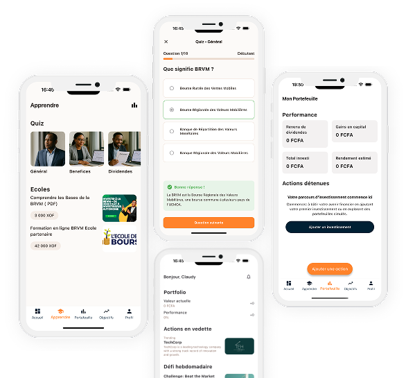 Interface de l’app Probedou